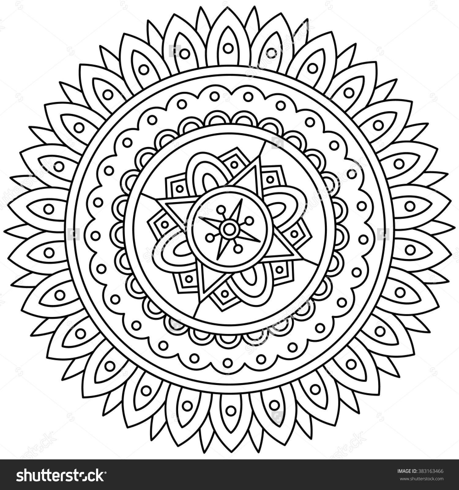 1500x1600 Mandala Black And White Round Ornament Vector Illustration