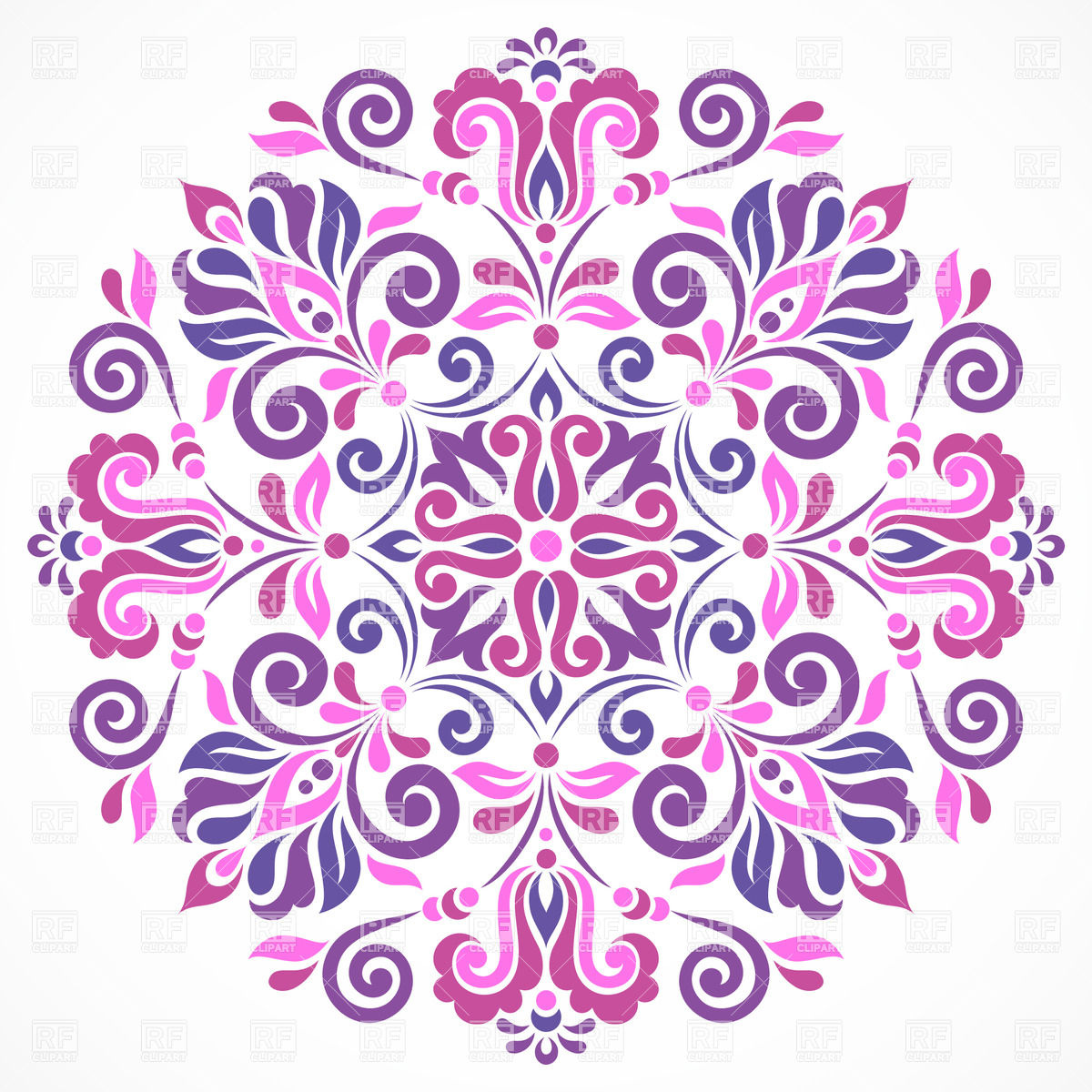 1200x1200 Pink Floral Round Ornament Vector Image Of Design Elements