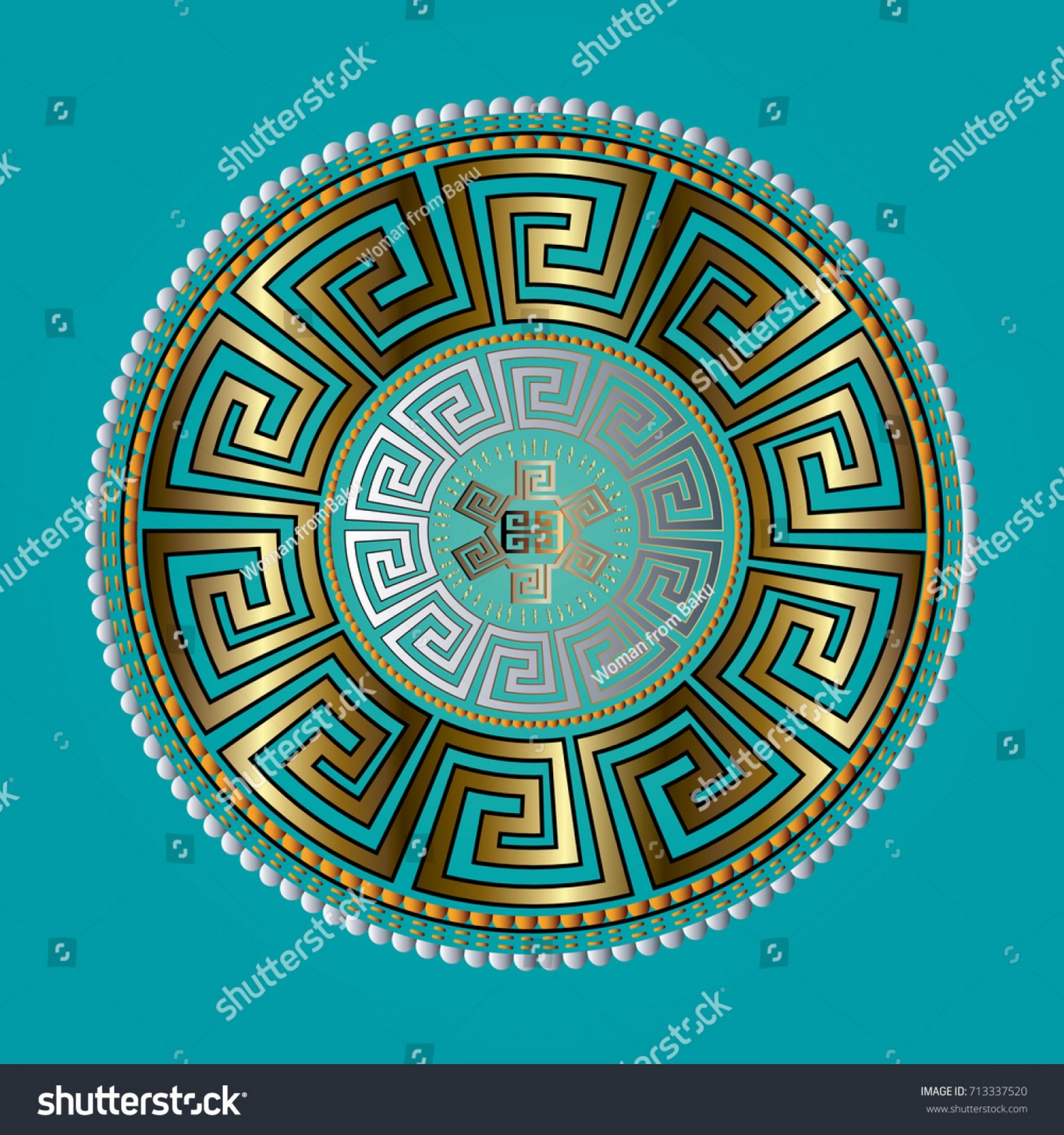 2160x2304 Ancient Round Ornament Vector Gold Meander Soidergi