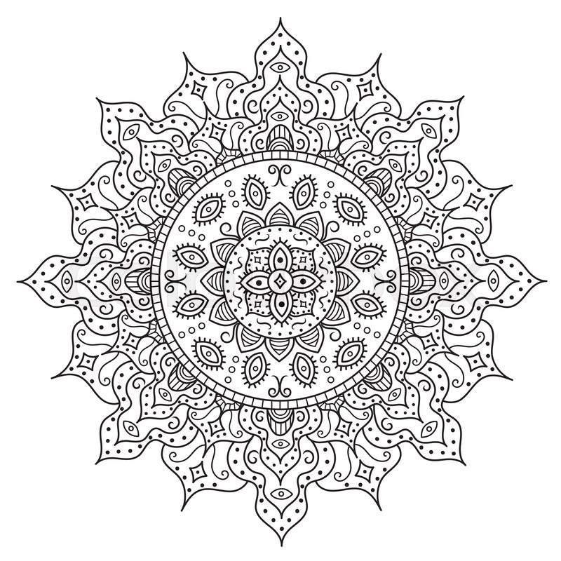 800x800 Beautiful Deco Mandala Vintage Round Stock Vector Colourbox