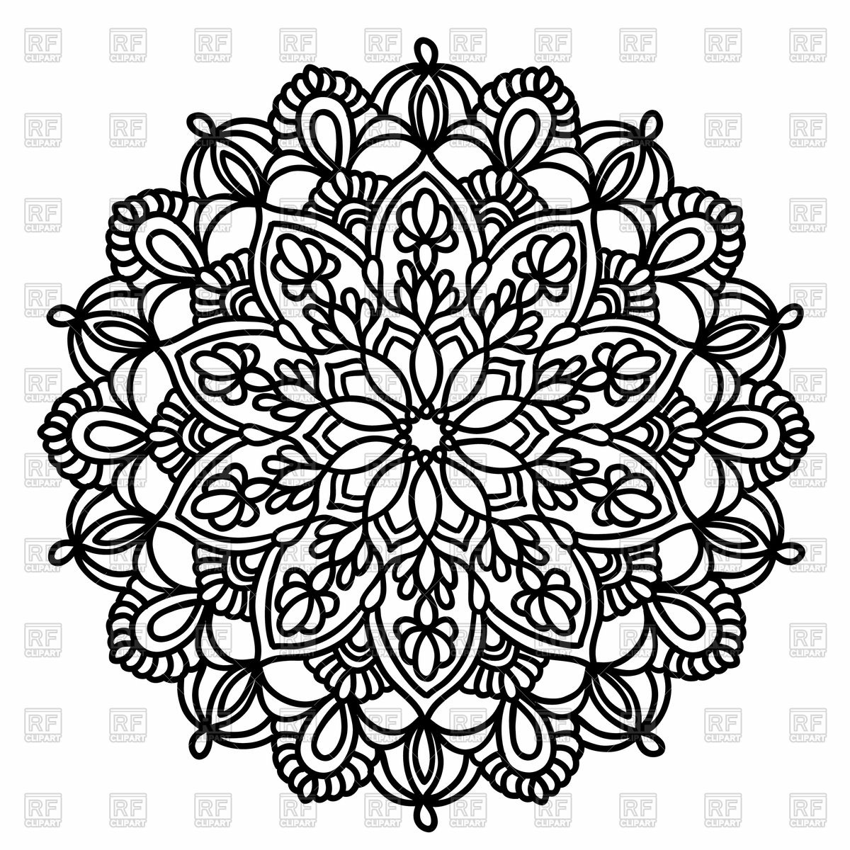 Ornamental Round Pattern With Floral Elements 1200x1200 Ornamental Round Pattern With Floral Elements