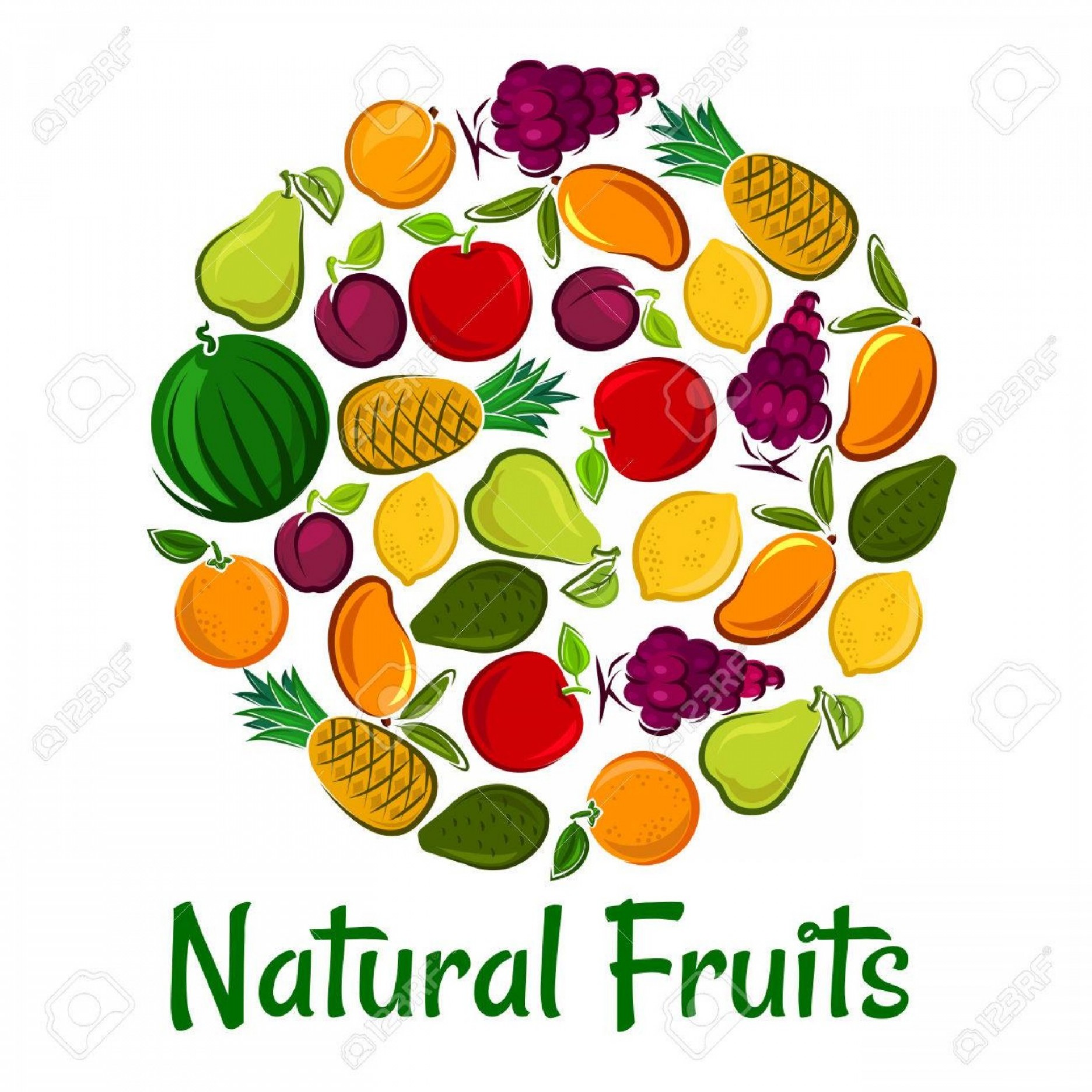 1872x1872 Photostock Vector Fruits Placard Background Vector Round Shape