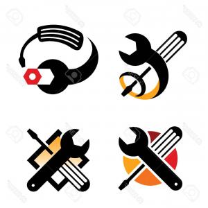 300x300 Photostock Vector Isolated Colorful Technical Tools Vector Logo