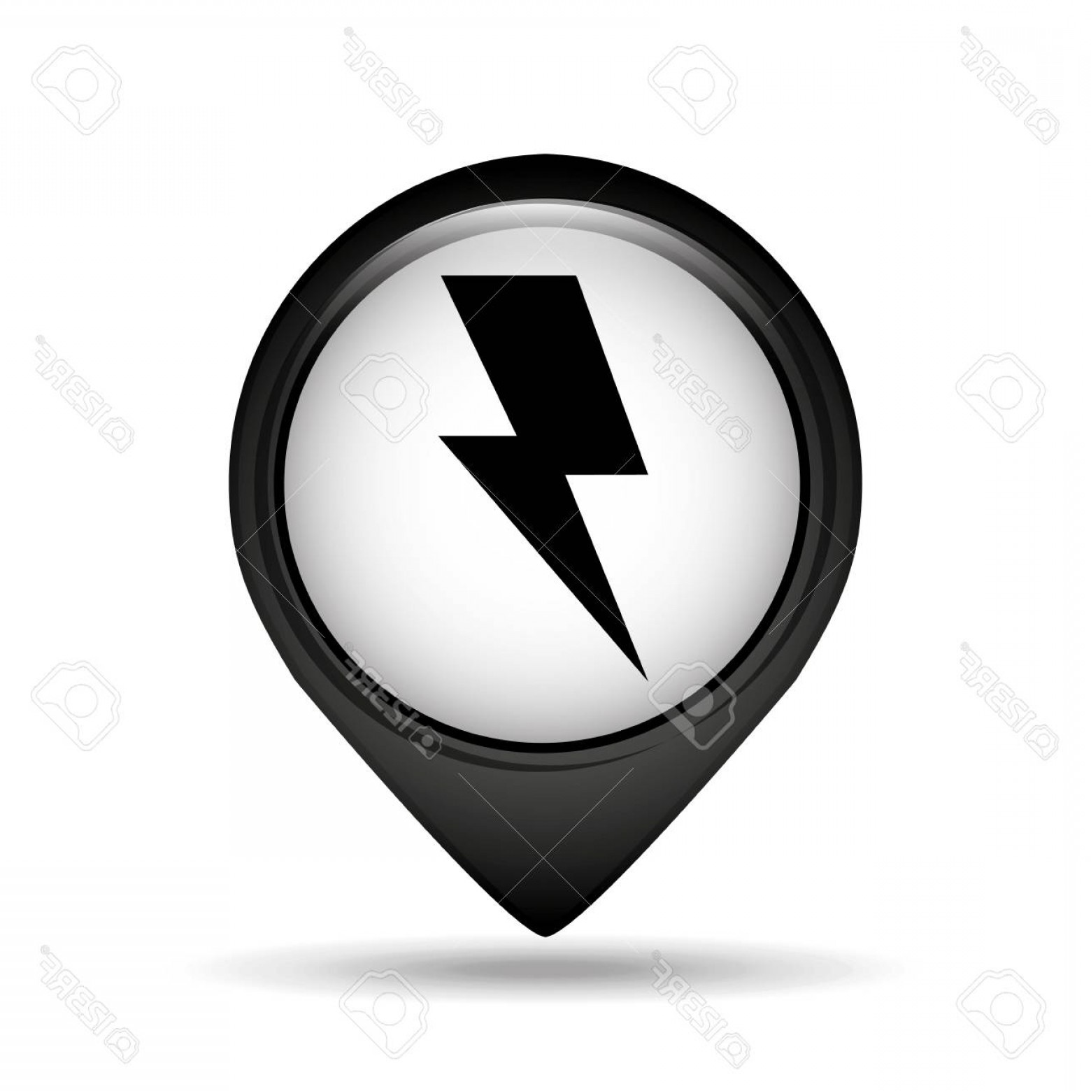 1560x1560 Photostock Vector Lightning Bolt Icon In Round Shape Vector