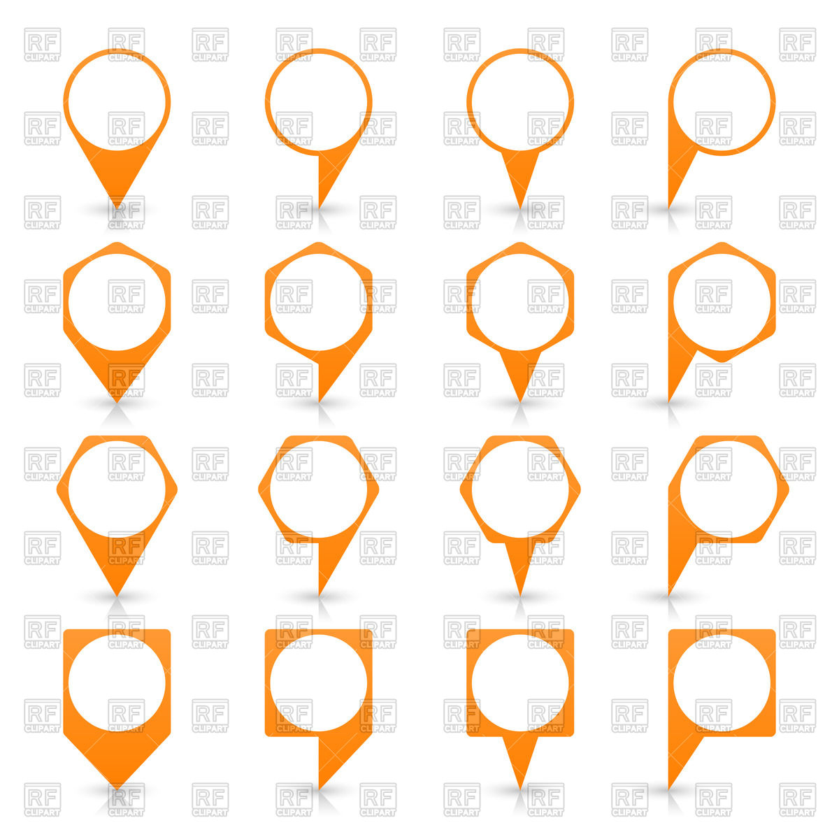 1200x1200 Set Of Orange Map Pins