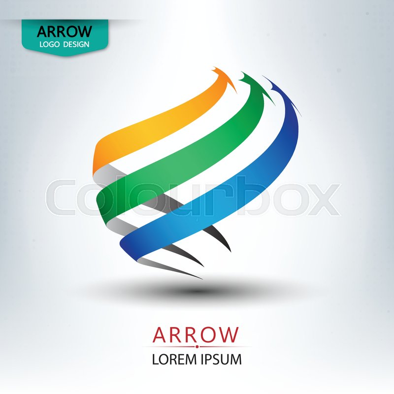 800x800 Triple Arrow Logo Design Round Shape Stock Vector Colourbox