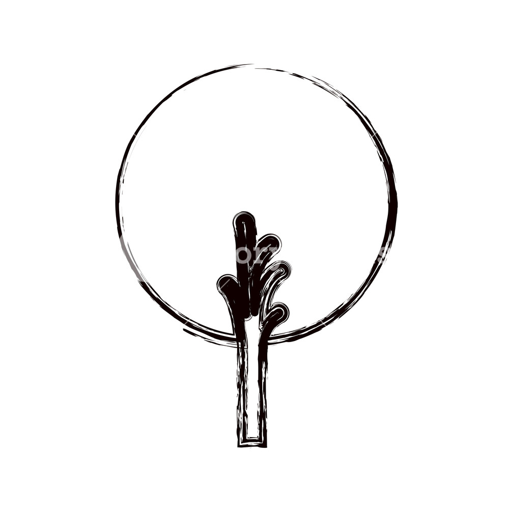 1000x1000 Monochrome Blurred Silhouette Of Abstract Tree With Foliage