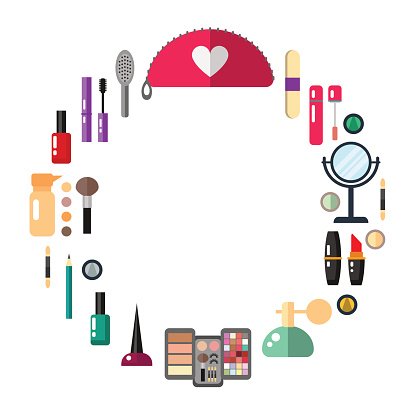 416x416 Cosmetic Make Up Objects Round Shape Vector Flat Premium Clipart