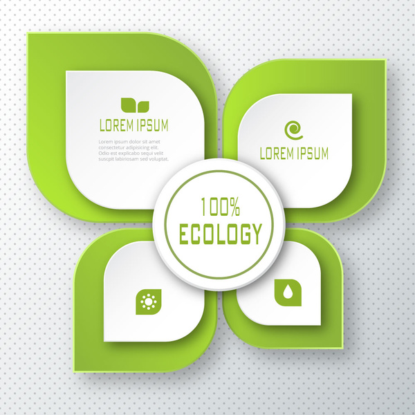 600x600 Ecology Banner Design With Green Rounded Shapes Free Vector