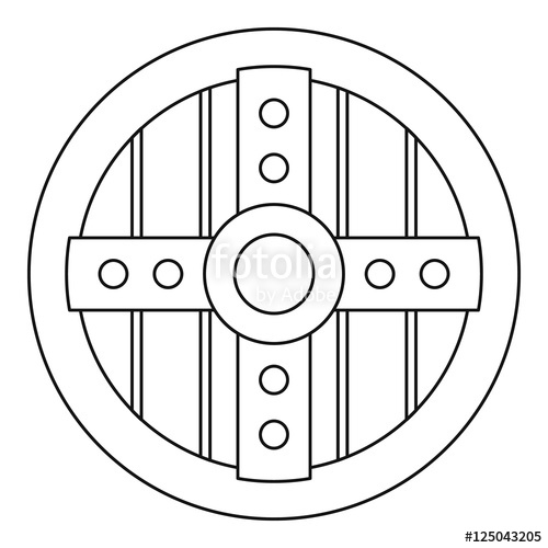 500x500 Round Protective Shield Icon Outline Illustration Of Round