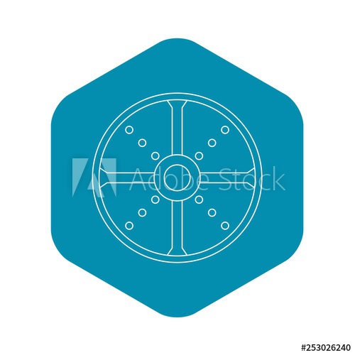 500x500 Round Shield Icon Outline Illustration Of Round Shield Vector