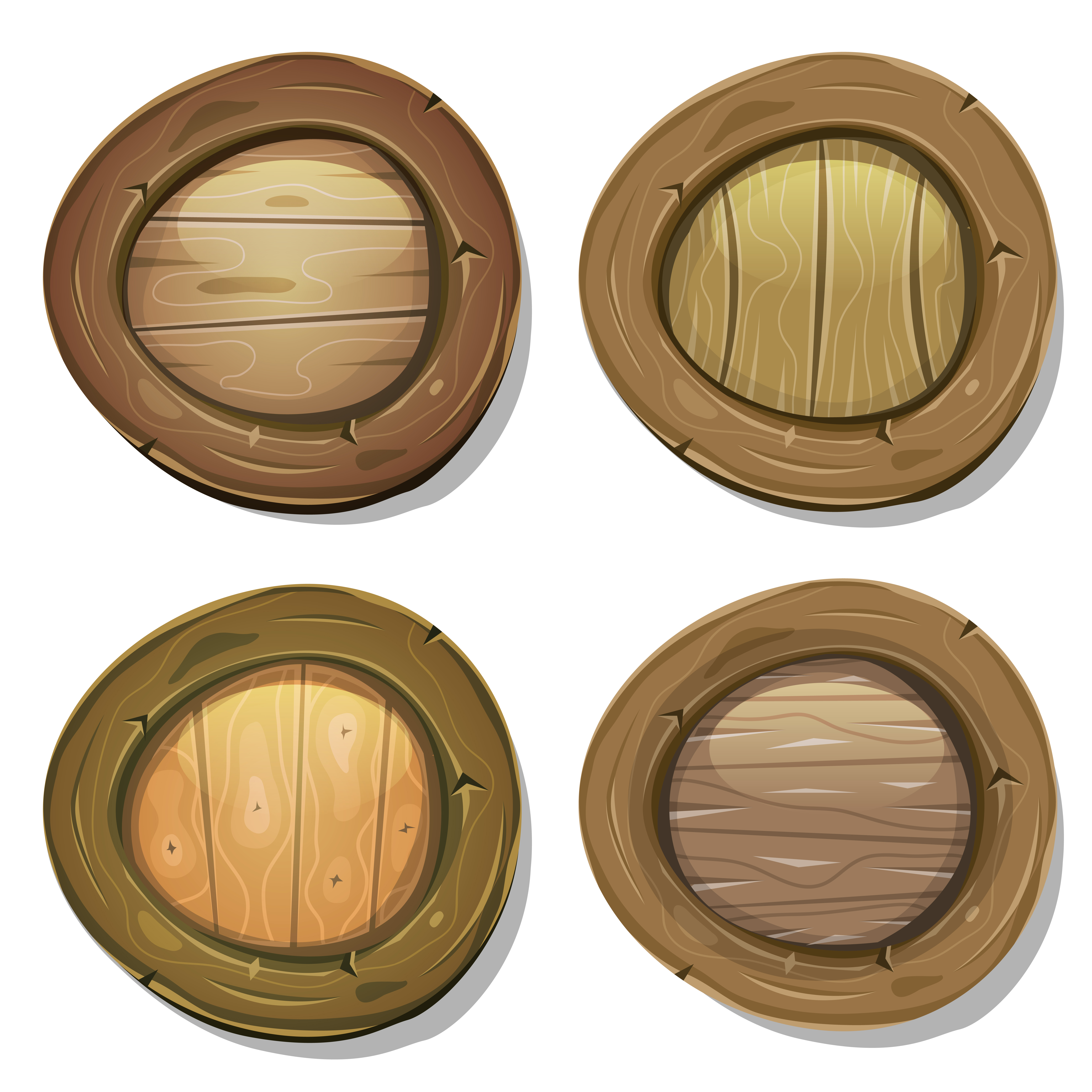 7087x7087 Wooden Shield Free Vector Art