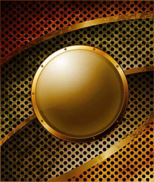 508x600 Golden Metal Round Shield Free Vector In Adobe Illustrator