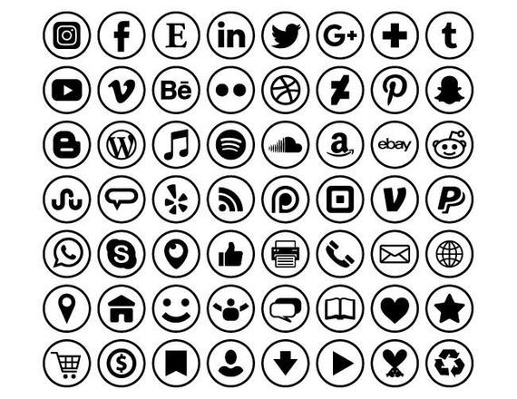 Circle Social Media Icons Set Png Vector Transparent Etsy 570x440 Circle Social Media Icons Set Png Vector Transparent Etsy