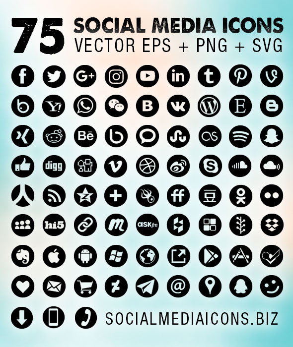 Round Social Media Icons Vector at Vectorified.com | Collection of ...