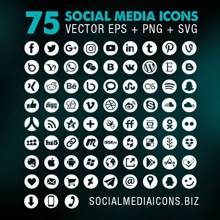 Round Social Media Icons White 700x700 Round Social Media Icons White