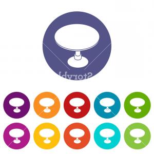 300x300 Round Table Icons Color Set Vector For Any Web Design On White