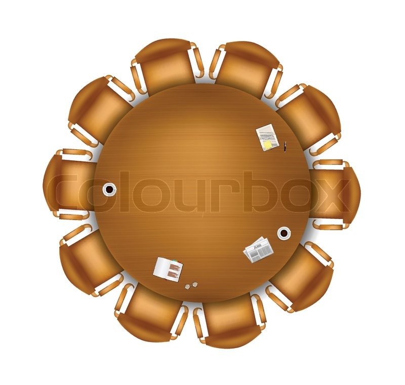 800x761 Round Meeting Table Stock Vector Colourbox