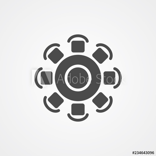 500x500 Round Table Vector Icon Sign Symbol