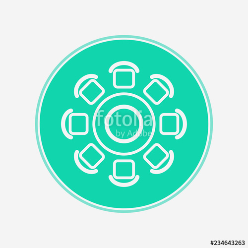 500x500 Round Table Vector Icon Sign Symbol Stock Image And Royalty Free