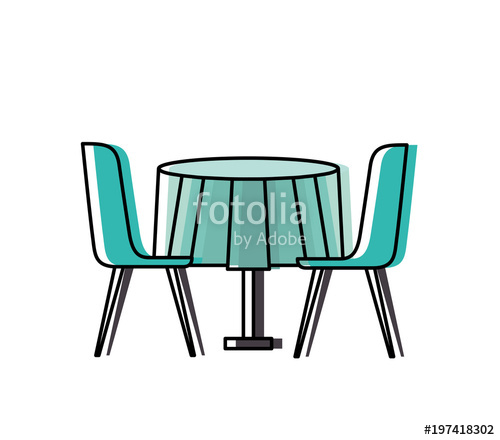 500x440 Furniture Restaurant Pair Chair And Round Table Vector