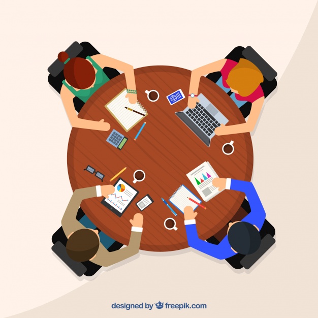 626x626 Meeting Background With Business Round Table Vector Free Download