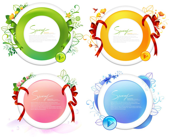 Ribbon Flowers Round Vector Free Download 580x470 Ribbon Flowers Round Vector Free Download