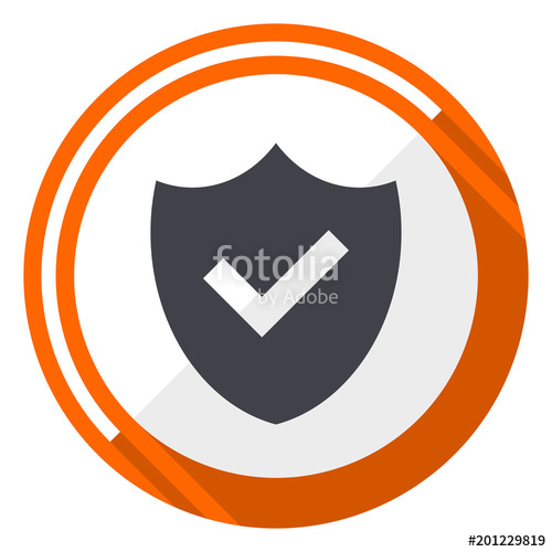 Shield Flat Design Orange Round Vector Icon Stock Image 500x500 Shield Flat Design Orange Round Vector Icon Stock Image