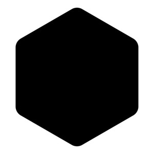 300x300 Hexagon With Rounded Corners Icon Black Color Vector Illustration