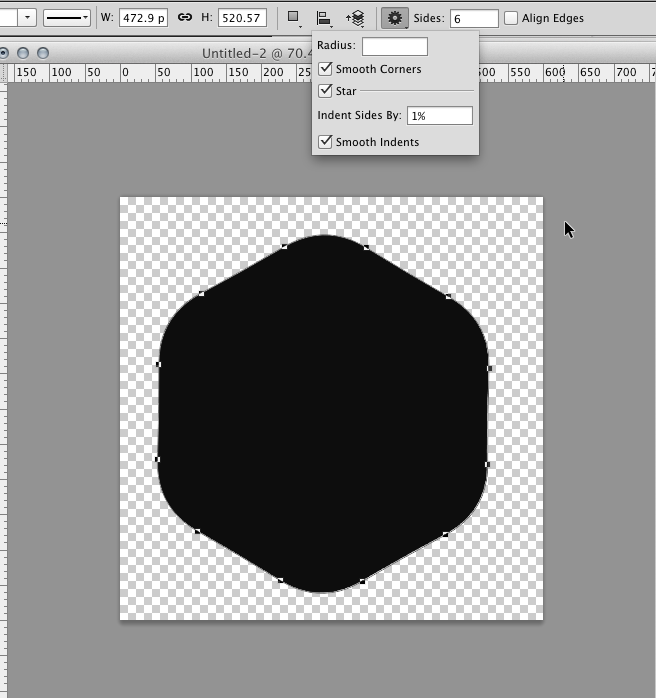656x698 How To Create Rounded Corner Hexagon In Photoshop Using Polygon