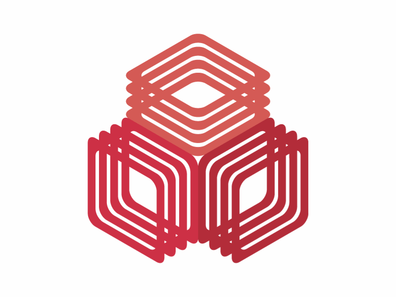 800x600 Rounded Hexagon Cube Construction Gif