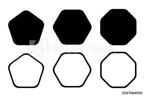500x334 Rounded Edge Pentagon, Hexagon, Octagon Icon Vector Geometry