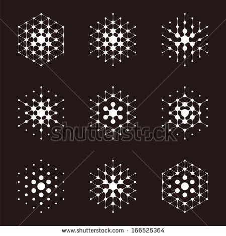 450x470 Design Halftone Hexagon Cell Element Abstract Water Molecule