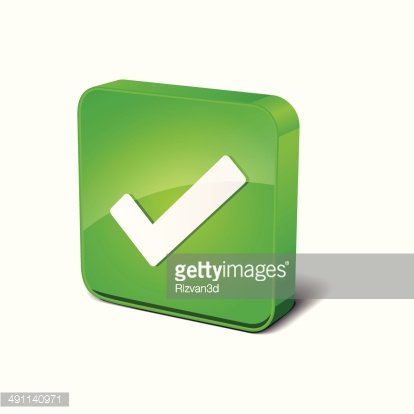 414x414 Right Mark Rounded Square Vector Button Icon Design Premium