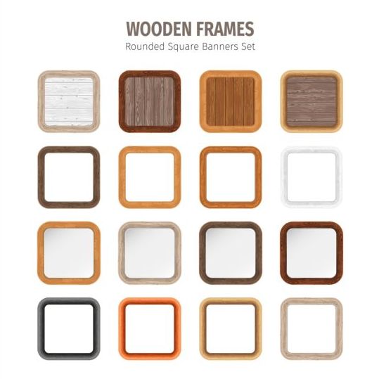 539x539 Rounded Square Wooden Frames Vector Free Download
