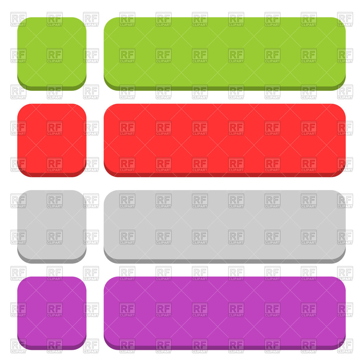 1200x1200 Square And Rectangular Flat Style Buttons With Rounded Corners