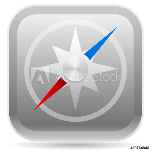 500x500 Compass On Rounded Square Vector Icon