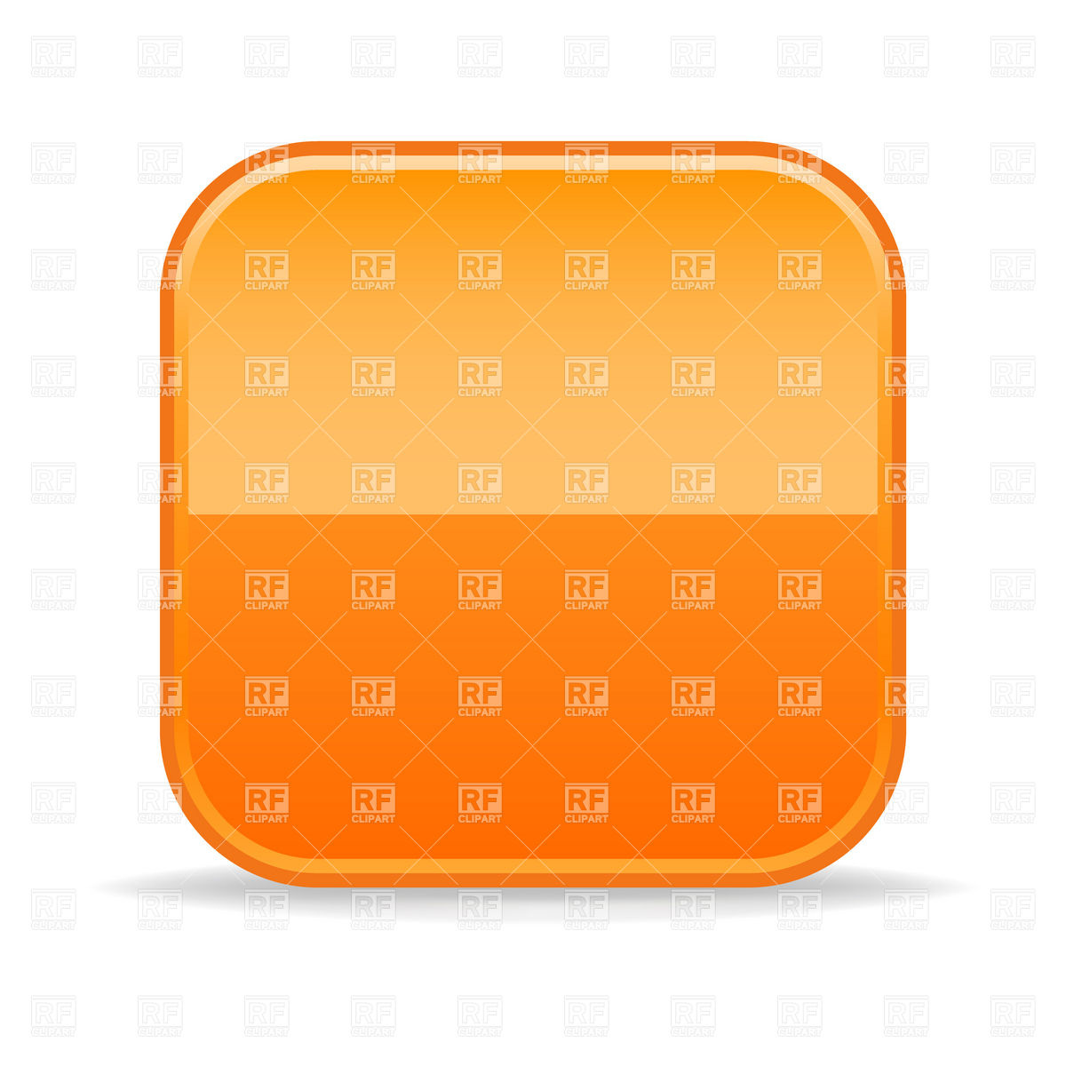 1200x1200 Template Of Blank Square Orange Button With Rounded Corners Vector