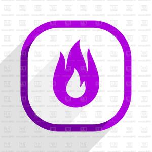 300x300 Fire Flame Purple Icon With Shadow On A Rounded Square Button