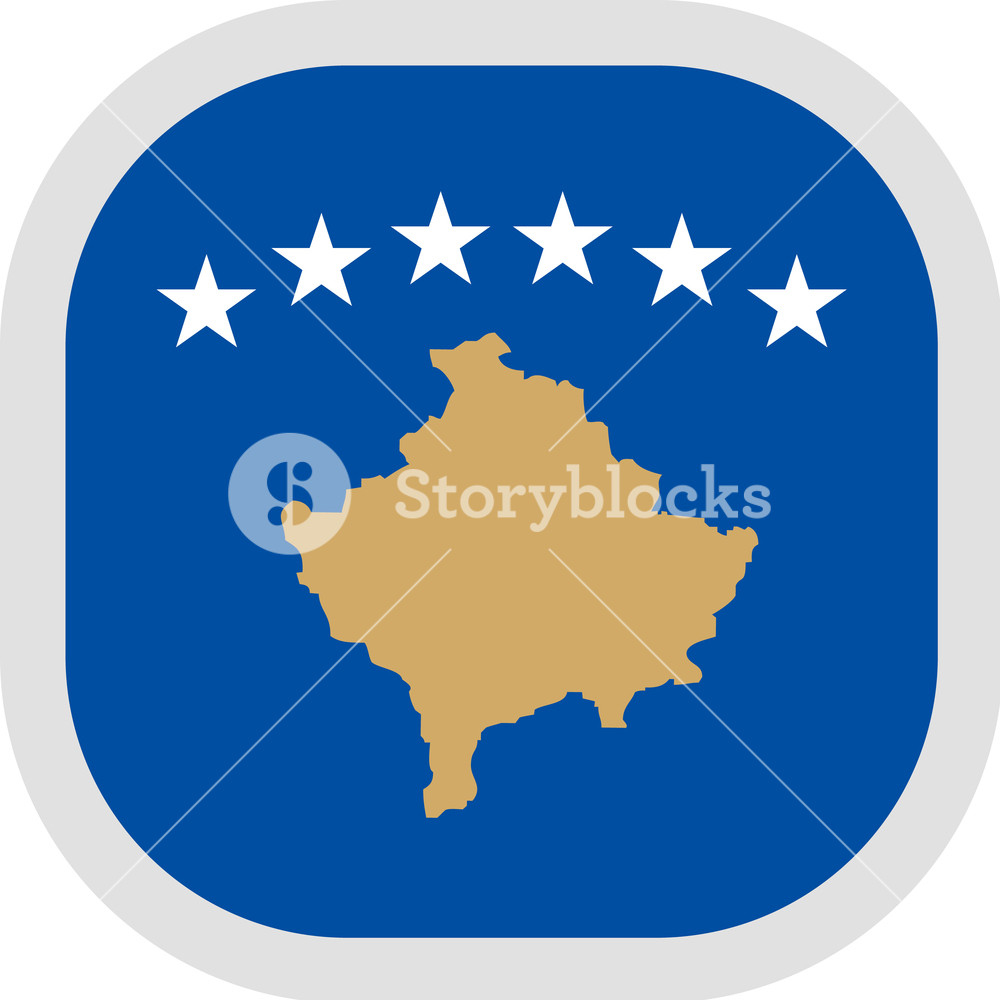 1000x1000 Flag Of Republic Of Kosovo Rounded Square Icon On White