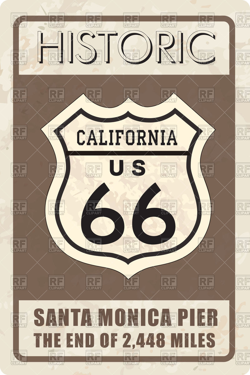 801x1200 Retro Route Sign Vector Image Of Signs, Symbols, Maps