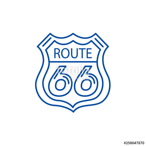 500x500 Route Sign Line Concept Icon Route Sign Flat Vector Website