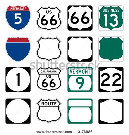 450x470 Interstate And Us Route Signs Including Famous Route