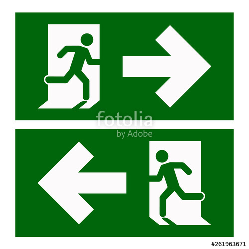 500x500 Save Download Preview Emergency Exit, Escape Route Signs Vector