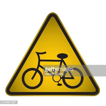 416x416 Cycle Route Ahead Sign Vector Premium Clipart