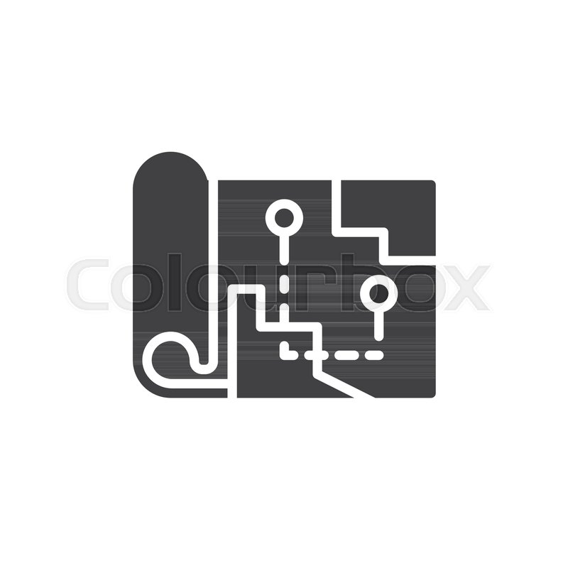 800x800 Map Route Vector Icon Filled Flat Stock Vector Colourbox