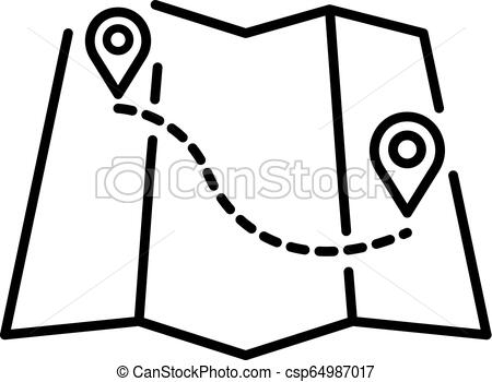 450x350 Rafting Map Route Icon, Outline Style Rafting Map Route Icon