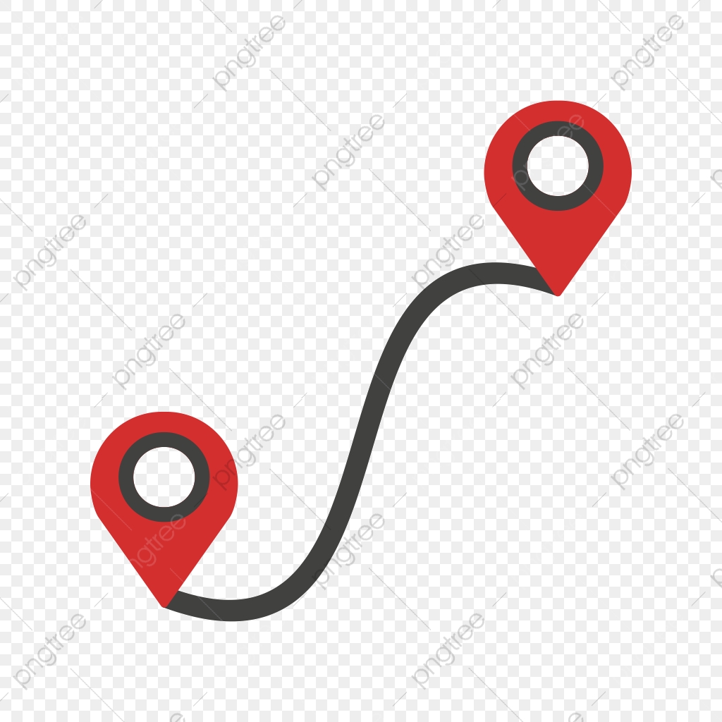 1024x1024 Route Vector Icon, Navigation Icon, Destination Icon, Path Icon