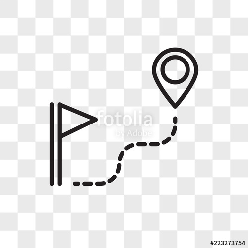 500x500 Route Vector Icon Isolated On Transparent Background, Route Logo