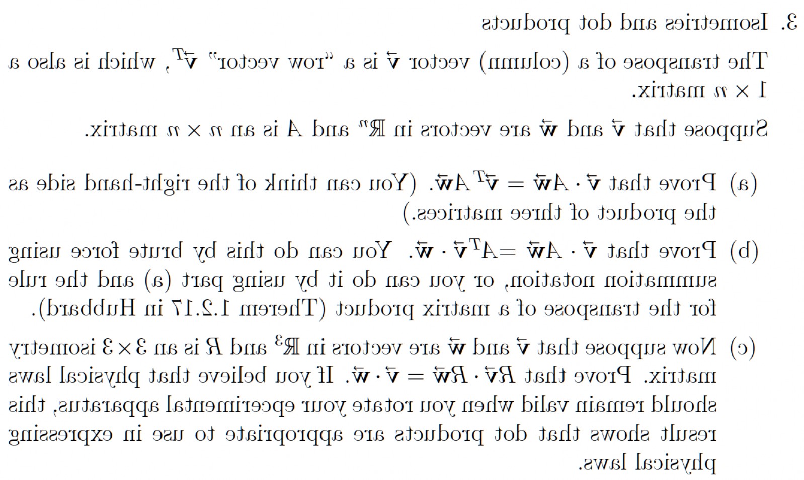 1598x955 Isometries Dot Products Transpose Column Vector V Row Vector V T
